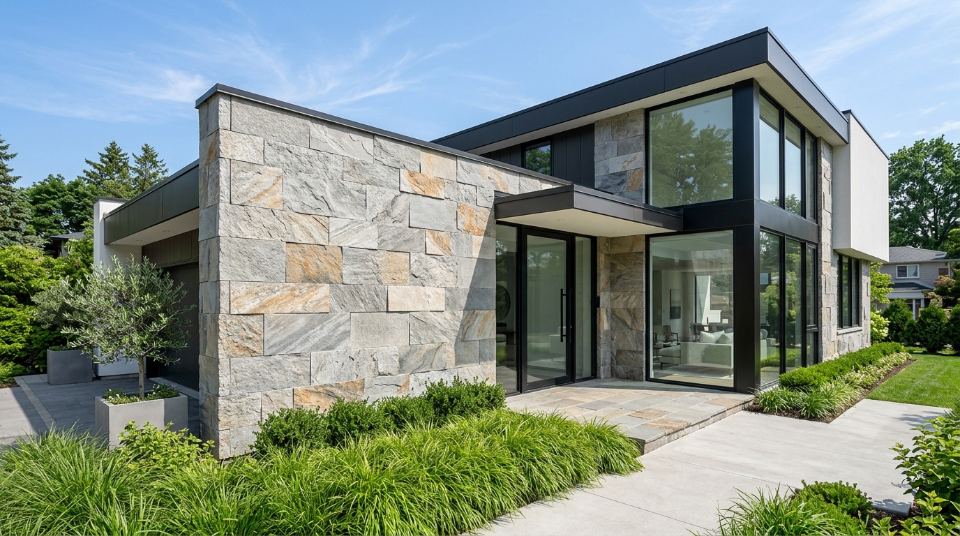 Flexible stone panels for exterior applications