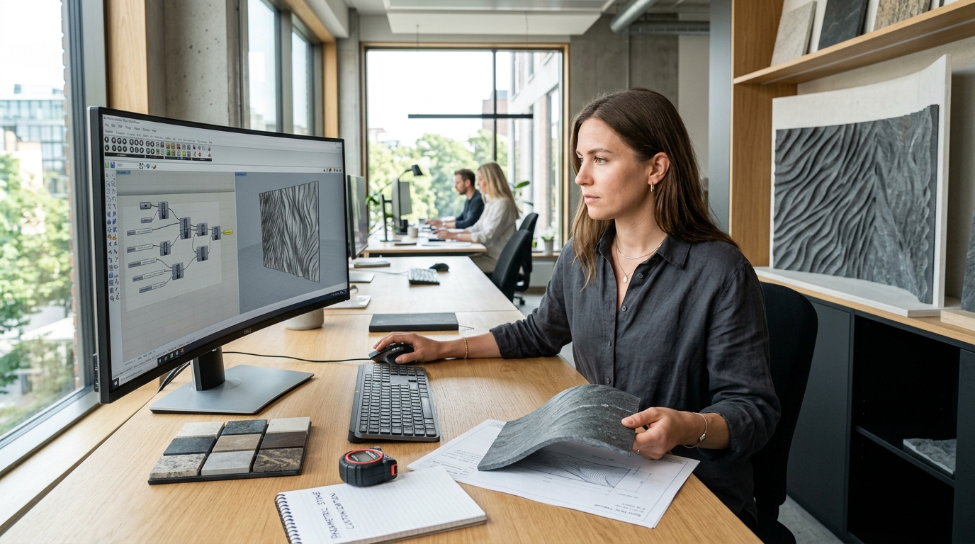 Параметрлік дизайнмен иілгіш тасты баптау